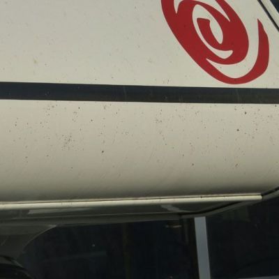 Wohnmobilansicht vor der Lackierung